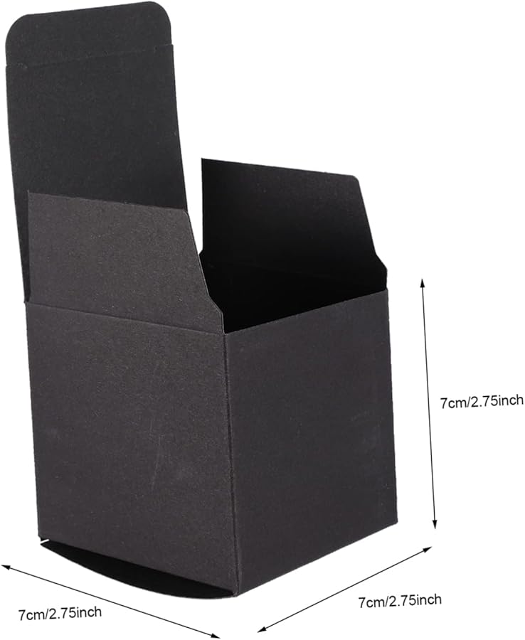 FOMIYES 20Pcs Black Favor Boxes for Wedding Party Candy Cookies Packaging - Image 2